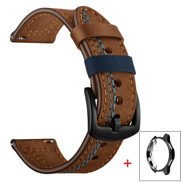 Brown YHNUJM ремешок из натуральной кожи для samsung gear S3 Frontier Смарт-часы 22 мм браслет - Цвет: Brown
