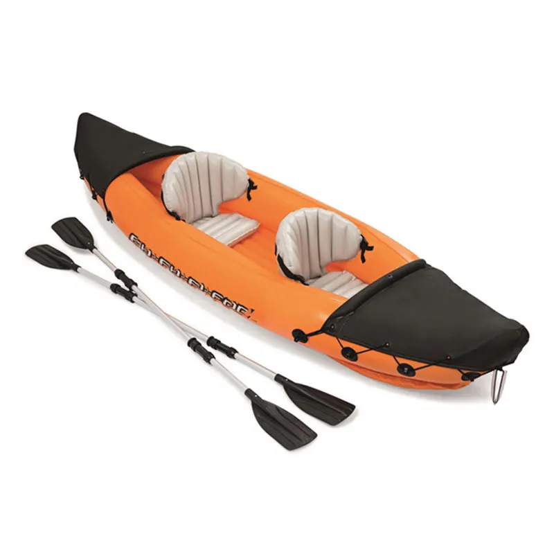 Rafting Inflatable Canoe Fishing Boat Portable Water Sports With Paddle Air Pump 2 People Rowing Boat Orange