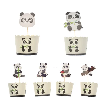 

Cartoon Panda Muffin Cupcake Paper Cups Cake Forms Cupcake Muffin Box Cup Case Party Cake Mold Deco Tools Party Supplies