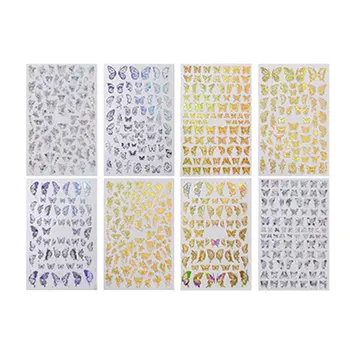 

Mixed Color Imitation Butterfly Nail Stickers Manicure Stickers Laser Manicure Butterfly Sticker Set