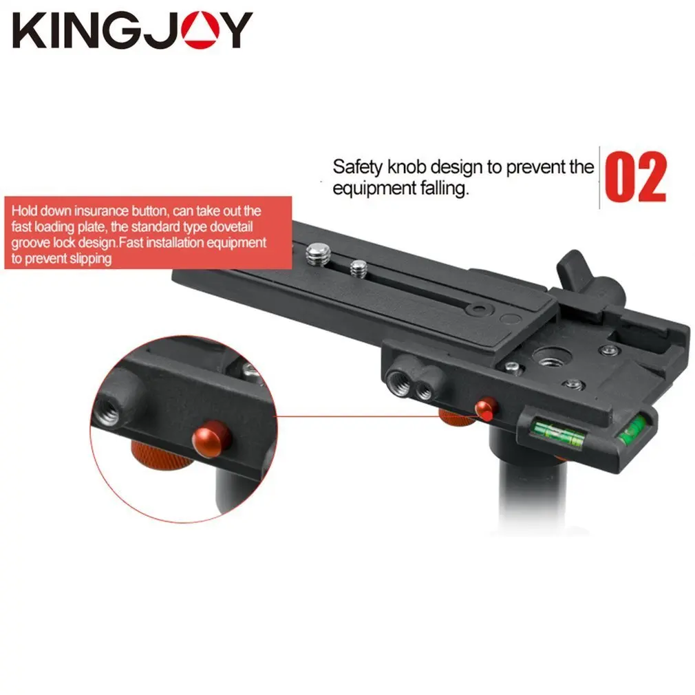 KINGJOY Professional Aluminum Alloy Tripod Monopod Handheld Stabilizer Max Load 5KG for DSLR Camera Camcorder
