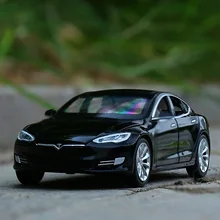 1:32 alta simulação tesla modelo s liga puxar para trás modelo de carro, 6 portas simulação som e controle de luz, frete grátis