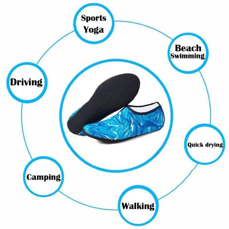 Женская и мужская летняя спортивная пляжная обувь для занятий йогой с камуфляжным принтом для подводного плавания, носки для подводного плавания, быстросохнущие Тапочки