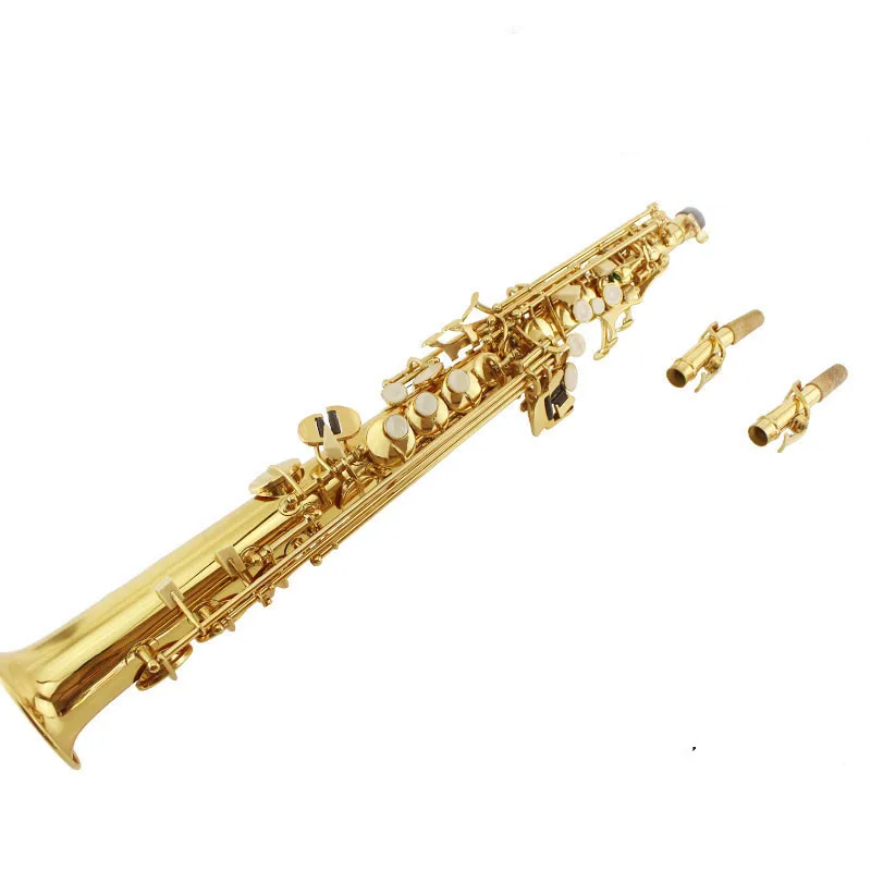 KALUO LIN прямой Саксофон сопрано Золото B плоский музыкальный инструмент Золотой Латунь Профессиональный сопрано sax производительность