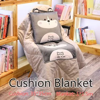 

Plush Cartoon Cushion Blanket Office Seat Cushion Chair Cute Sofa Blanket Office Nap Pillow Lunch Break Blanket in AC Room