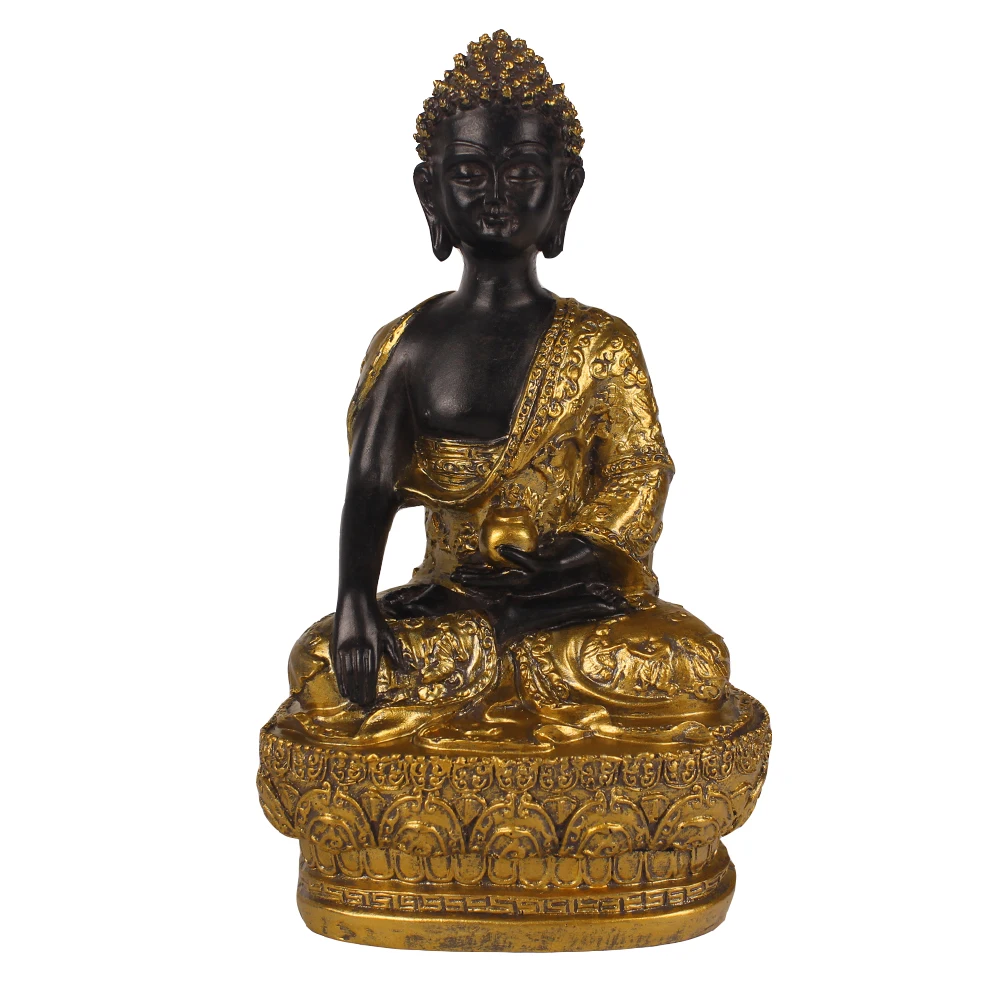 11 дюймов высокая Смола природный песчаник индийский Будда статуя фэншуй сидя