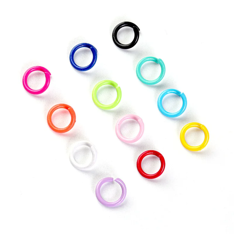 

1.2x8mm Colorful Metal Open Loops Jump Rings Split Ring Connectors for Jewelry Making DIY Accessories Supplies 100pcs