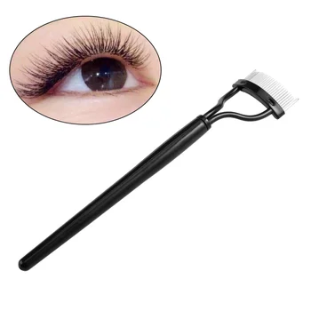 

Eyelash Comb Curlers Makeup Mascara Applicator Eyebrow Grooming Brush Tool (Black)