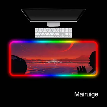 

Mairuige Beautiful sunset Gaming RGB Large Anime Mouse Pad Mouse Mat Computer Mousepad Led Backlight Keyboard Desk Mat