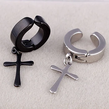 

Magnet Male Non-pierced Ear Clip Earrings Cross Titanium Steel Stainless Steel Punk Metal Unisex
