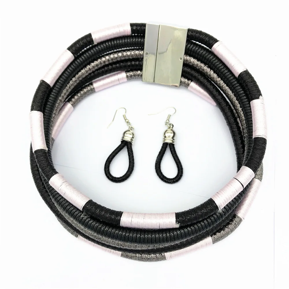 Multilayer Tribal Choker Earrings Set African Necklaces Jewelry Sets jewelry sets jewelry set