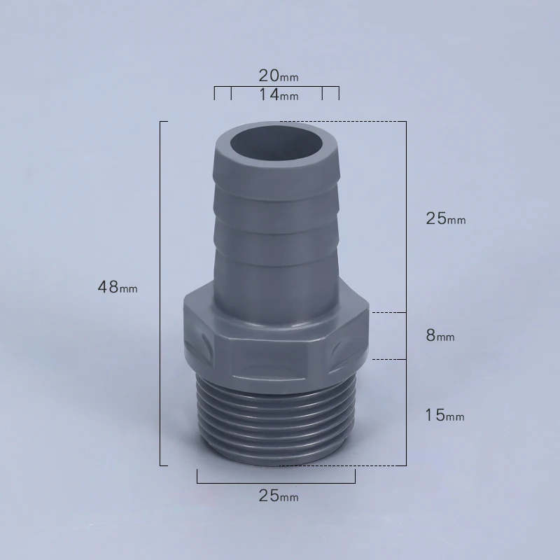 1/2" 3/4" 1" NPT Male Thread Hose Connector PVC Pipe adapter for 1000L IBC Tank Garden water Container fittings 1Pcs 