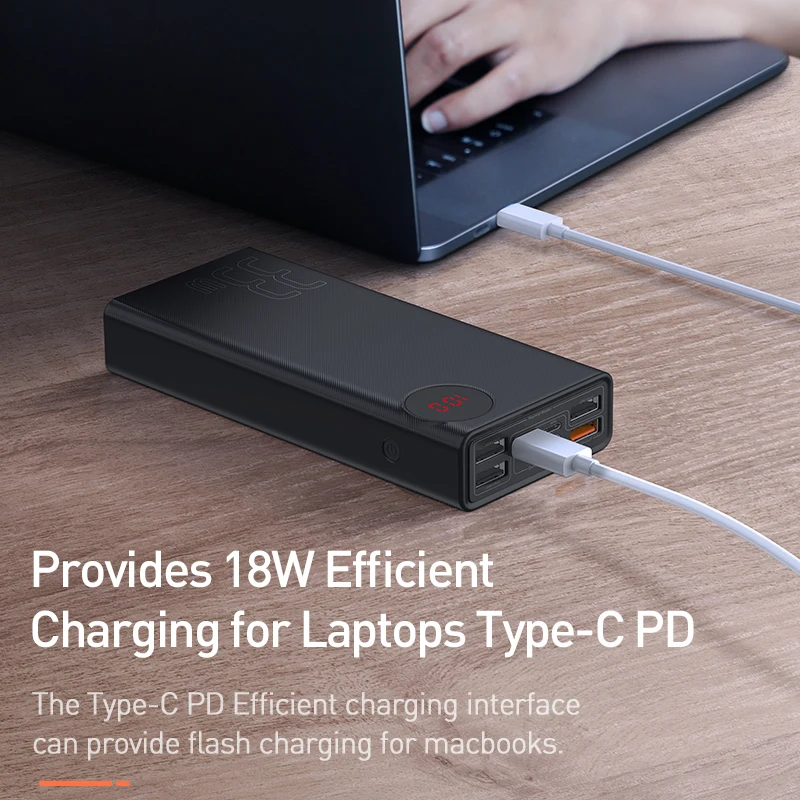 Cargador rápido Baseus 30000mAh USB tipo C PD para iPhone 11 Pro Max Samsung Quick Charge 30 baterí