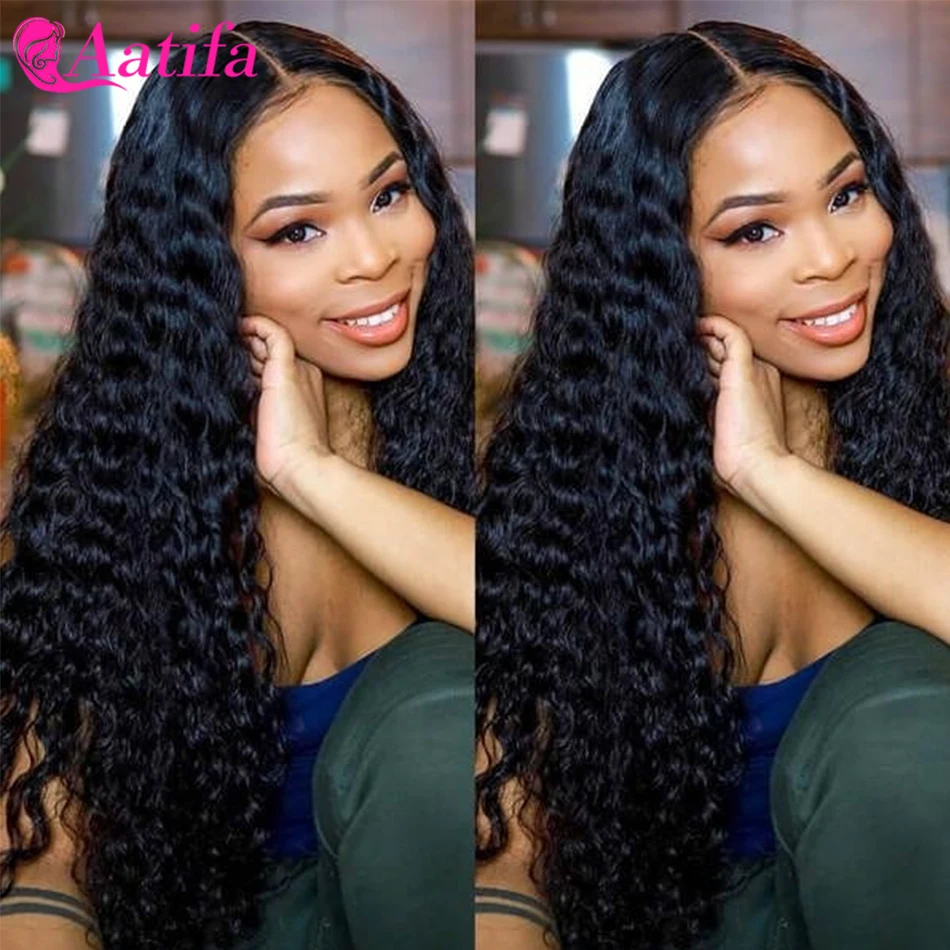 Deep Wave 4x4 Lace Closure Wig Indian Hair Wigs Hd Transparent Lace Wig