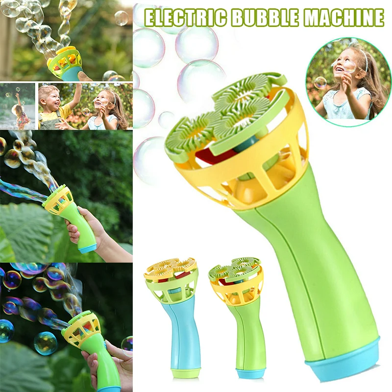 Electric Bubble Wands Machine Bubble Maker Automatic Blower Outdoor Kids Toy New 