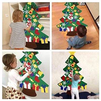 

New Felt Christmas Tree for Kids 3.2Ft Diy Christmas Tree with Toddlers 30 Pcs Ornaments for Children Xmas Gifts Hanging Home Do