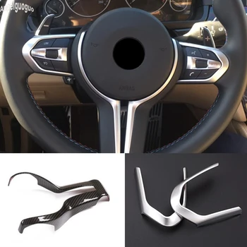 

ABS chrome Carbon Fiber For BMW M Sport Steering Wheel M3 M5 X5M X6M M2 m4 F36 F15 F16 etc V Frame trim button Decoration Cover