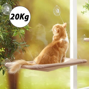 

Cute Pet Hanging Beds Bearing 20kg Cat Sunny Window Seat Mount Pet Cat Hammock Comfortable Cat Pet Bed Shelf Seat Beds