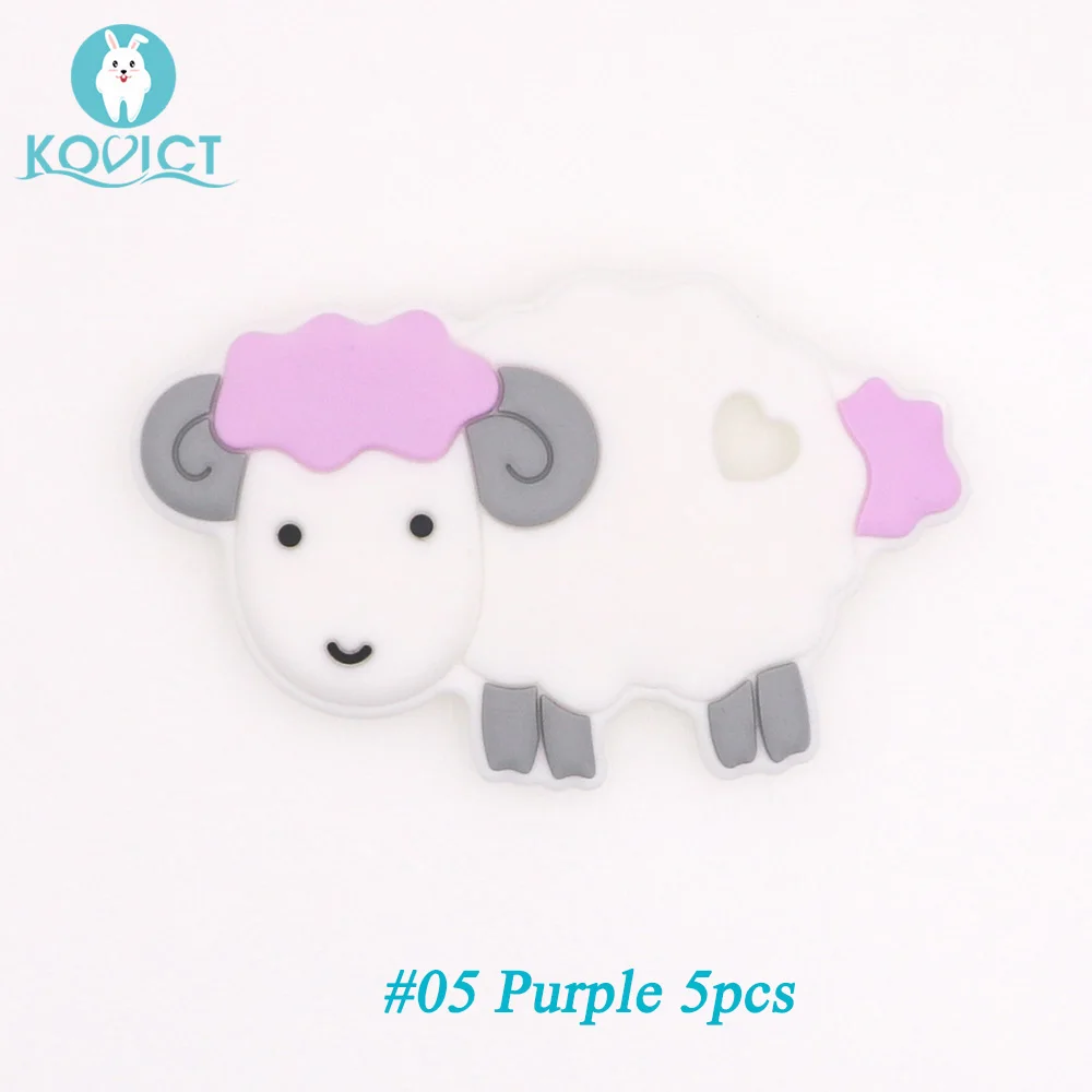 05 purple 5pcs Kovict без добавления бисфенола А 5/10 шт. силиконовый детский Прорезыватель для зубов против грызунов нового дизайна овечья шерсть милый стиль ребенка режутся зубы игрушки жевательные животных Форма детские товары - Цвет: 05 purple 5pcs