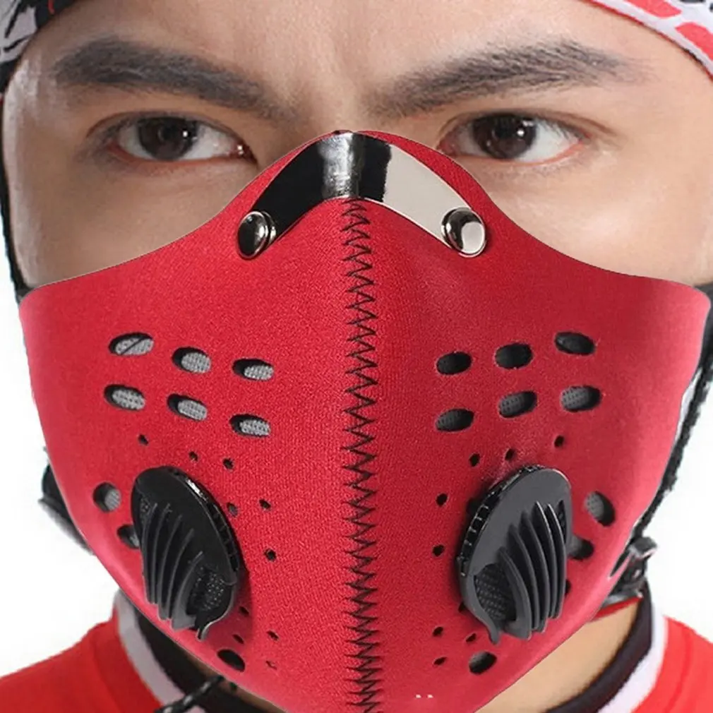 Pollution Mask Adult Anti PM 2.5 Pollen Dust Mask Washable Anti-fog Anti Dust Mask Activated Carbon Filter with 2 Filters Hot