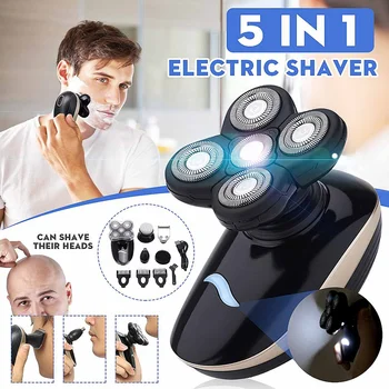 

5 In 1 4D Rechargeable Bald Head Electric Shaver Wet&dry Use Waterproof Multipurpose Shaver Wet & Dry Shaving Machine