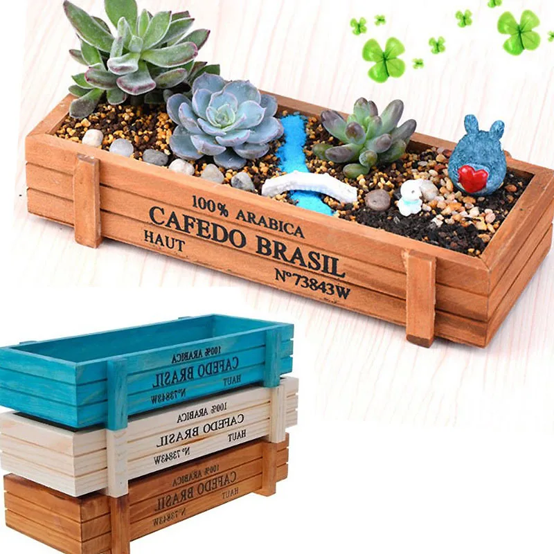 Винтажный деревянный цветочный горшок плантатор фотоемкость домашнее украшение