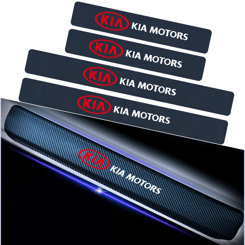 

4PCS 3D carbon fiber Car Door Threshold Sticker For Kia Sportage 3 4 QL Rio K2 Optima Sorento Picanto Ceed Forte Cadenza K9 Soul