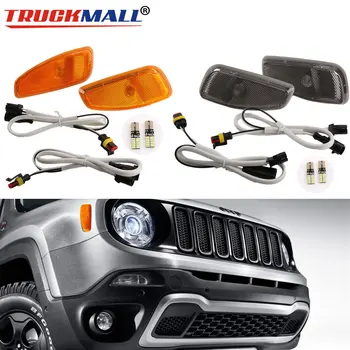 

LED Light Side Reflection Warning Turn Signal Light with T10 Light Bulbs Side Light Cover For jeep renegade 2014-2017