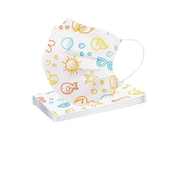 

20PC Children's Disposable Mask Three-layer Dust-proof Cartoon Printed Protective Mouth Face Mask Earloops Elastic Mondmasker