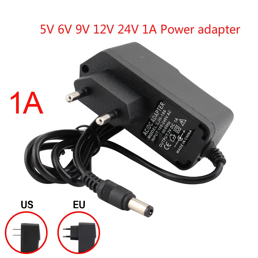

9V Power Supply Adapter DC 5V 6V 9V 12V 24V 1A Universal Power Adapter 220V to 12V AC DC US EU Plug For Led Strip Light Lamp