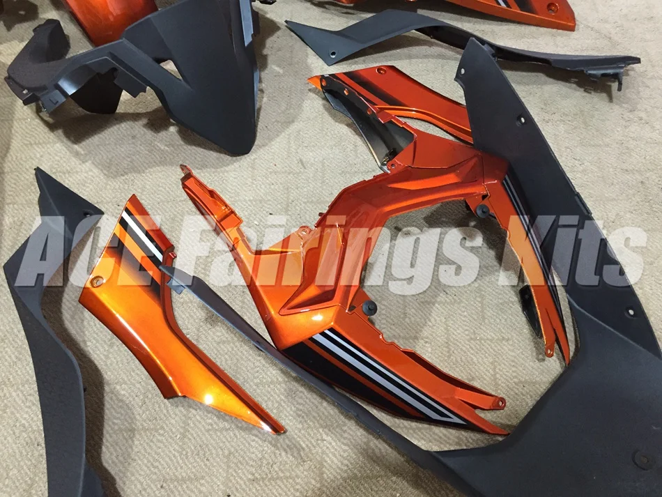 ABS обтекатель комплект для Kawasaki Ninja300 EX300 300R 2013, 13, 14, 15, 16, 17, Обтекатели на заказ orange классные черные