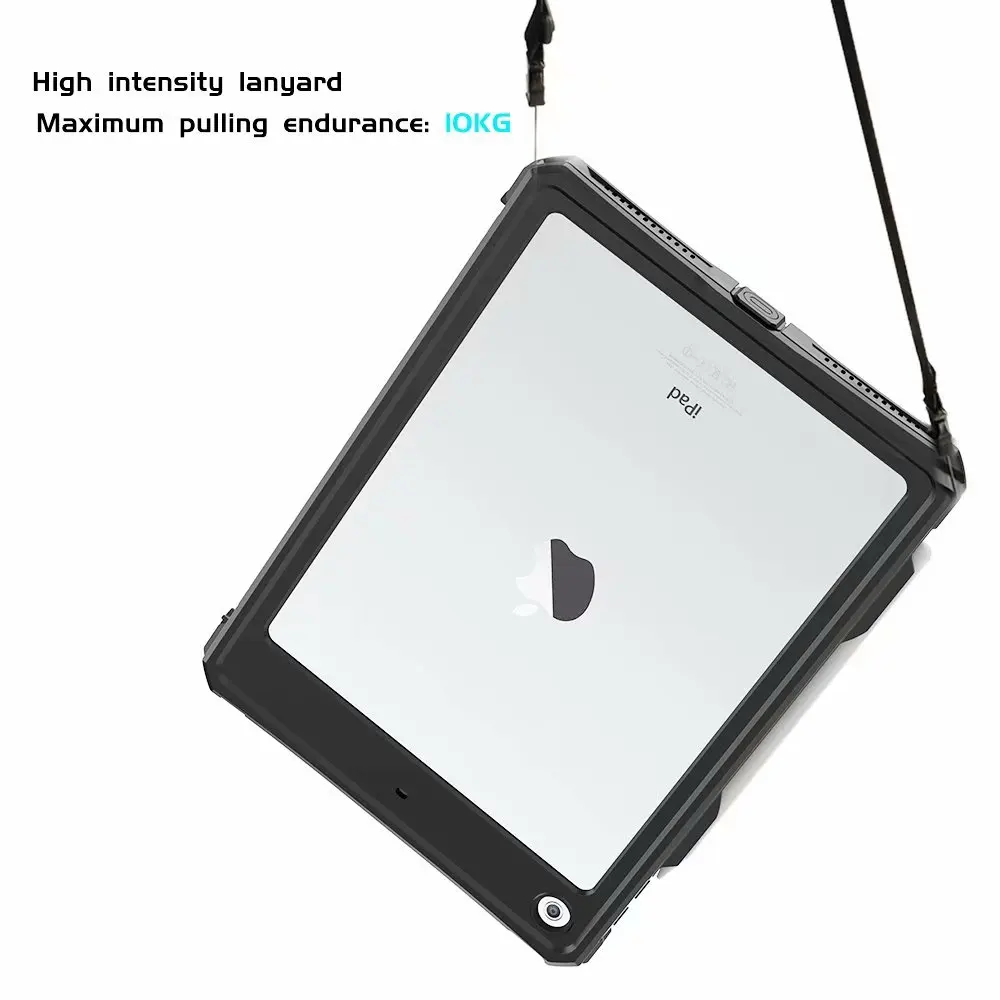 Для iPad 10,2 A2198 Водонепроницаемый Чехол, IP69K прозрачный водонепроницаемый противоударный снегозащитный чехол для iPad Coque со шнурком