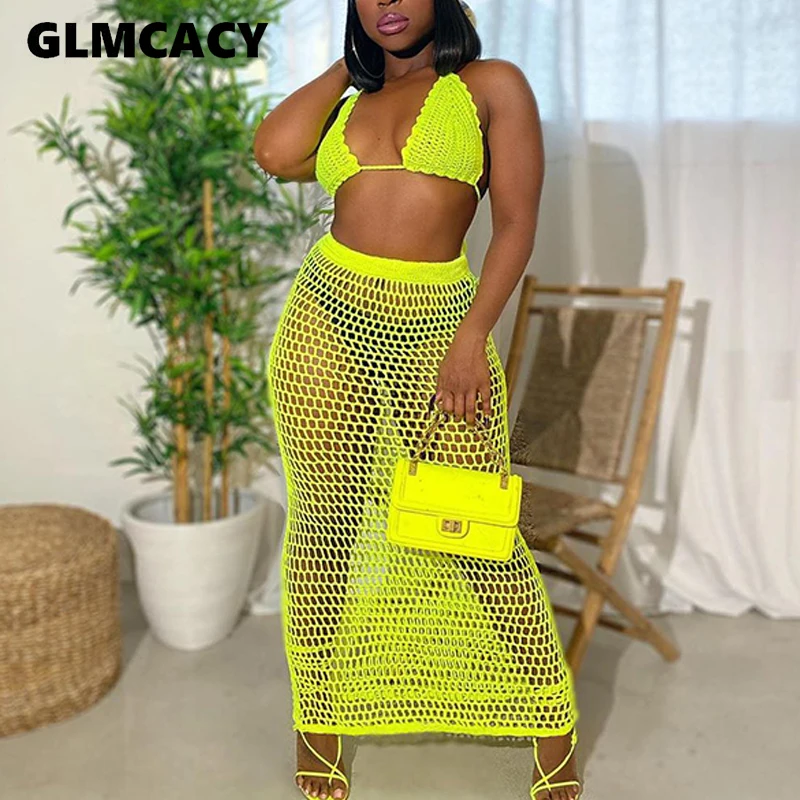 Summer Fishnet Knitted Two Piece Set Women Sexy See Through Night Club Suits Bra Top & Shorts Casual Beach Outfits Summer Fishnet Knitted Two Piece Set Women Sexy See Through Night Club Suits Bra Top & Shorts Casual Beach Outfits