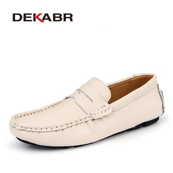 

DEKABR Size 47 48 New Arrival Men Casual Shoes Fashion Men Leather Shoes Breathable Loafers Moccasins Slip On Men's Flats