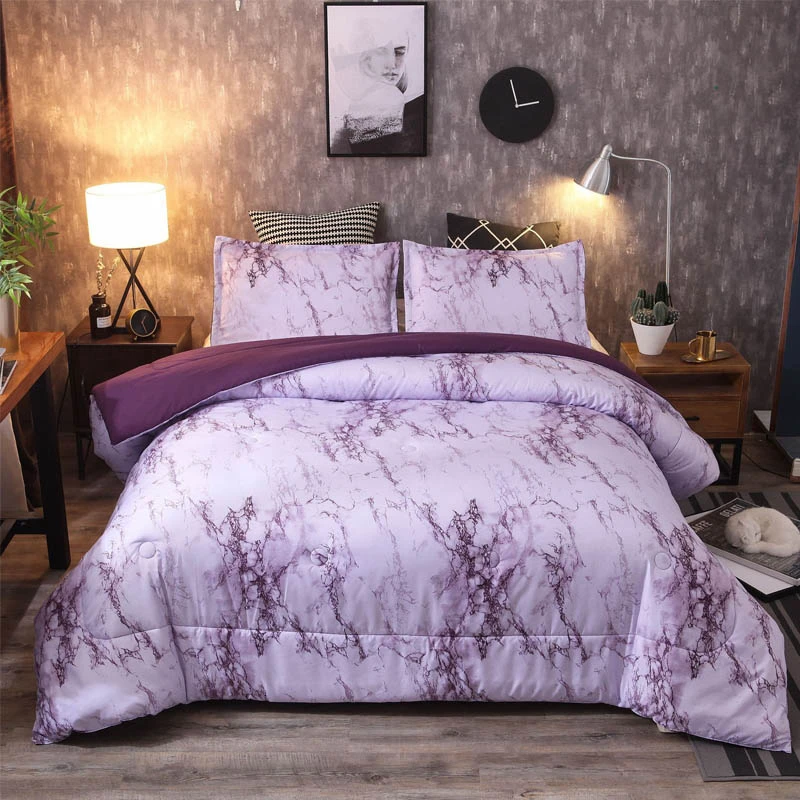 4 Yimeis Bedding Set 3d Geometric Queen Bed Set Plain Weave Luxury Bedding Set Duvet Cover Sets 3pcs Marble BE45210 - Цвет: 4