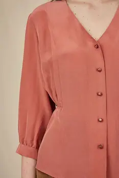 

Women Shirts Rose Pink Silk Tops Silk Delicate