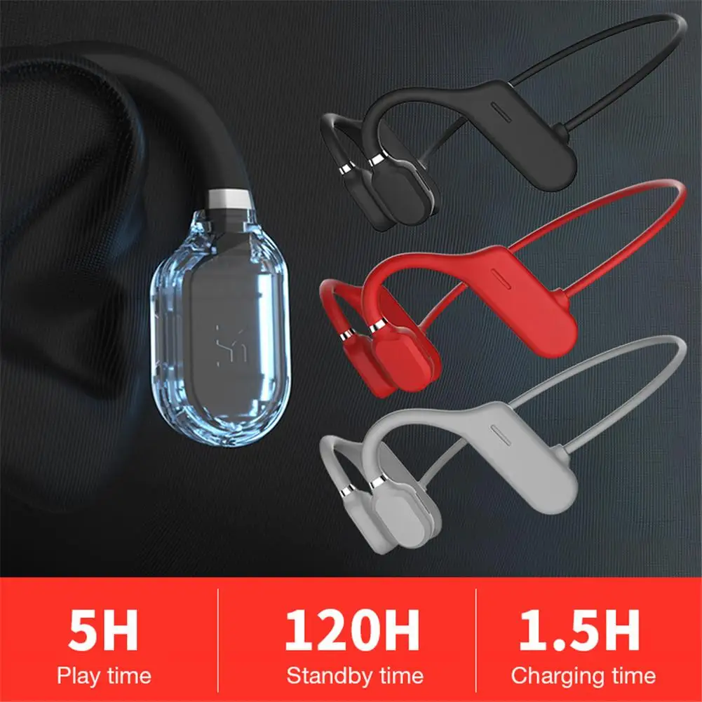 Open Ear Bone Conduction Headphones Bluetooth 5 0 Wireless Headset IPX6 Waterproof Sport Earphone Lightweight Ear Hook Headset