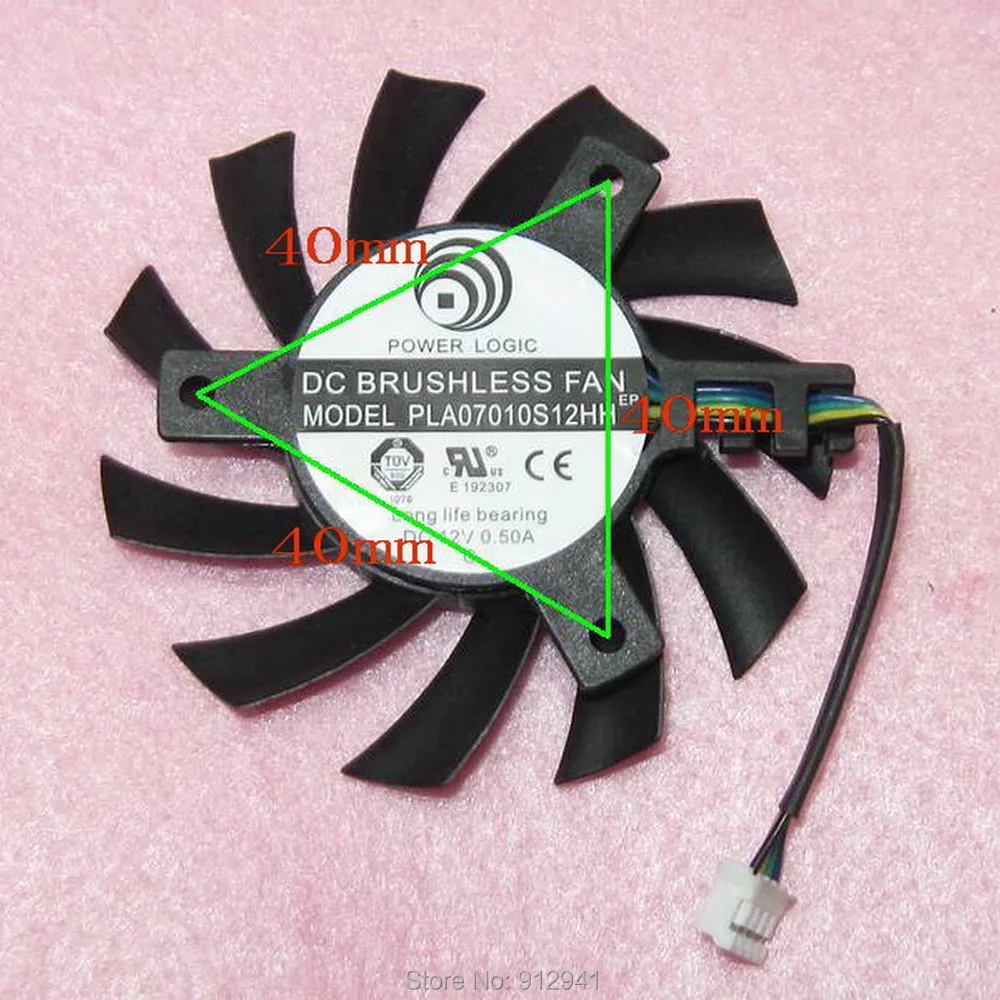 Сменный одновентилятор R102 PLA07010S12HH для видеокарты устройство замены 4 провода 40 мм