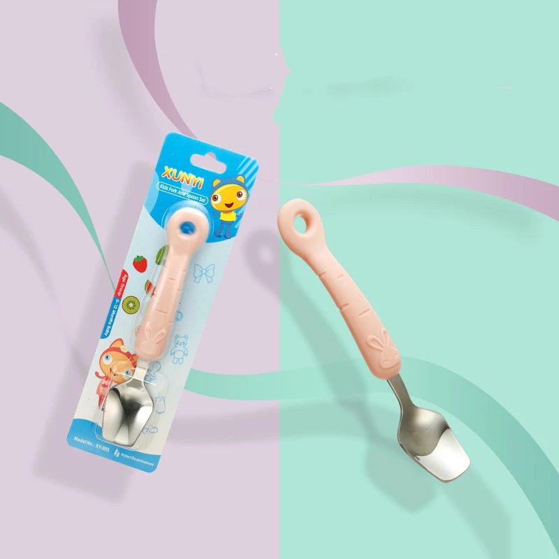 

Infant Stainless Steel Soup Ladle Fork Baby Feeding Flatware Cartoon Kid Feeder Utensils Feed Spoon Tableware Card Wholesale