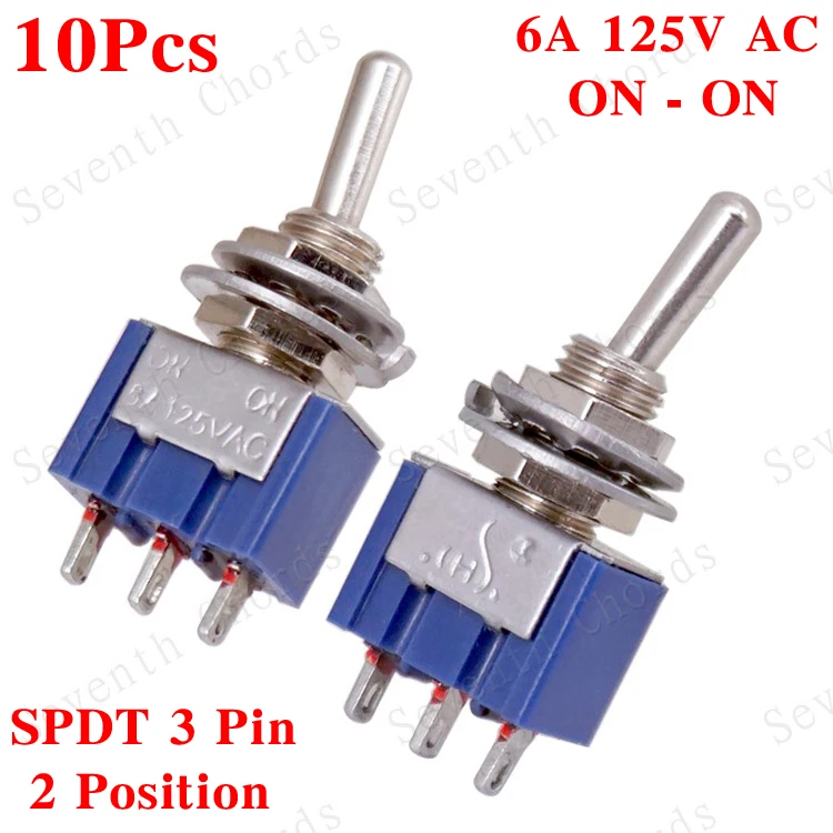10 Pcs Guitar Bass 2 Position Mini Toggle Switches Selector SPDT 3 Pin