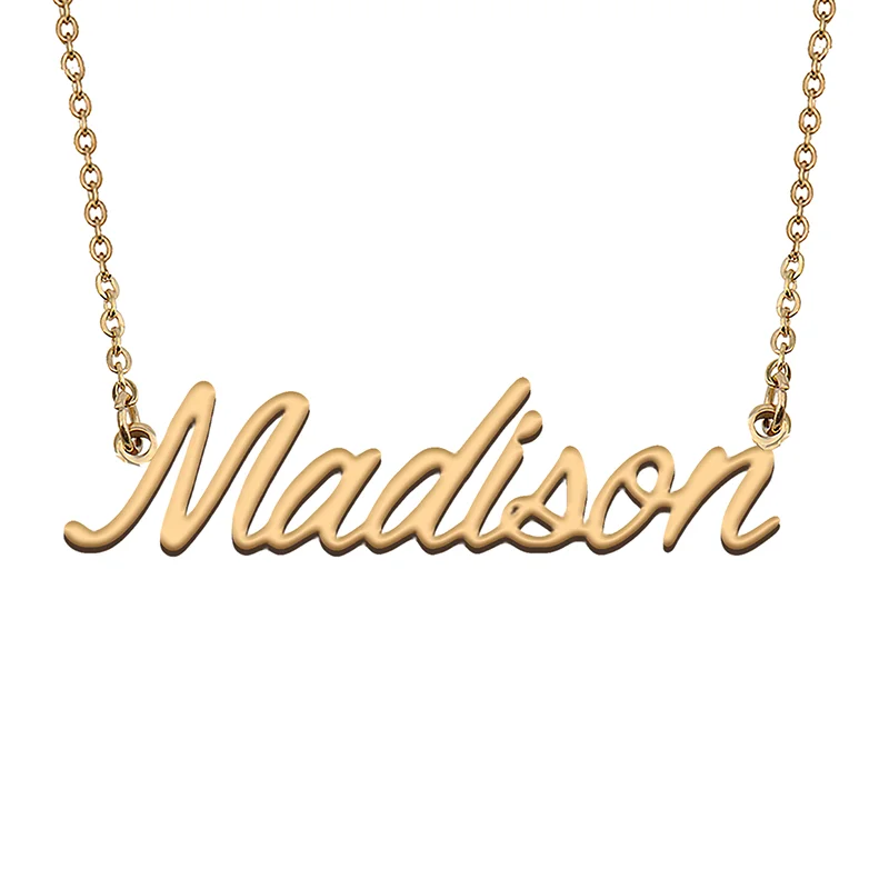 Madison Custom Name Necklace Customized Pendant Choker Personalized Jewelry Gift for Women Girls Friend Christmas Present audrey custom name necklace customized pendant choker personalized jewelry gift for women girls friend christmas present