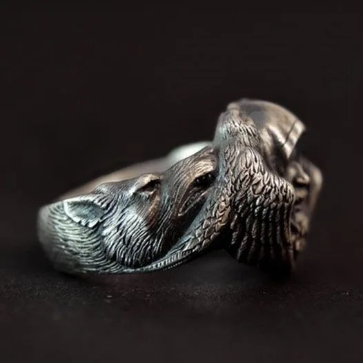 Норвежская мифология Odin Raven серебряные кольца мужские Викинг-Волк кольцо из нержавеющей стали скандинавский амулет вечерние ювелирные изделия Jewelry Mujer