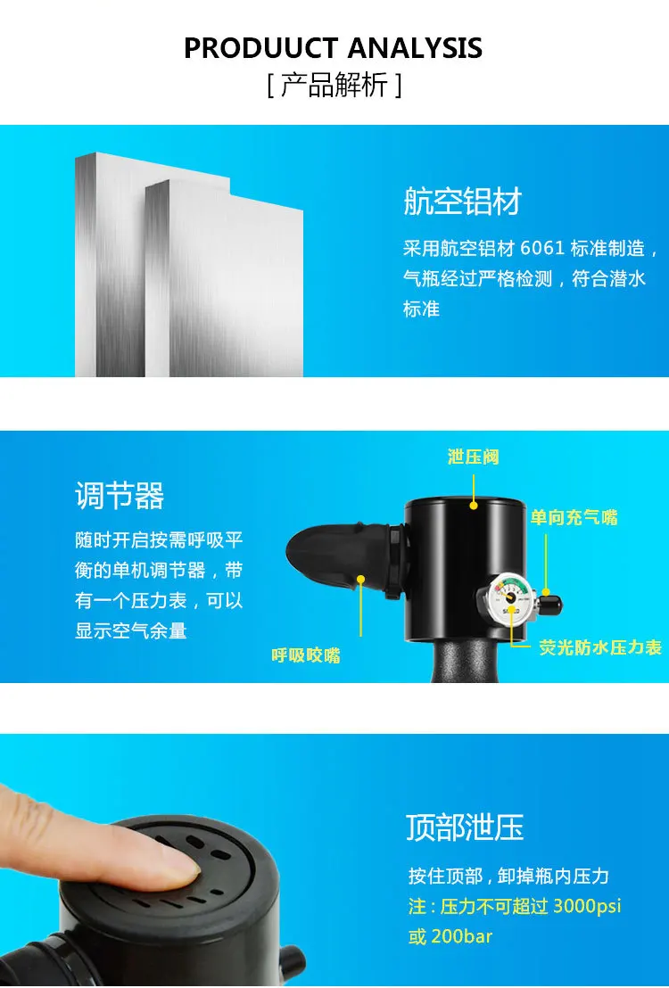 SMACO S300 Diving Respirator Firefighting Water Rescue Call Oxygen Cylinder Submersible Equipment Underwater 10 Minutes