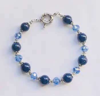 

Stunning Blue Crystal & Lapis Lazuli Bracelet