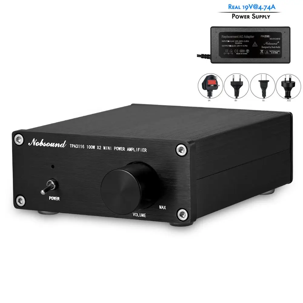 Douk аудио 200 Вт мини HiFi TPA3116D2 цифровой усилитель мощности двухканальный стерео музыкальный домашний аудио усилитель - Цвет: With Power Supply