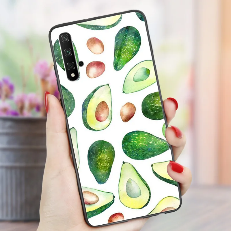 Твердый глянцевый чехол авокадо для Huawei Y6 Prime 2018 Y5 2019 Y7 задняя крышка телефона Nova 5T