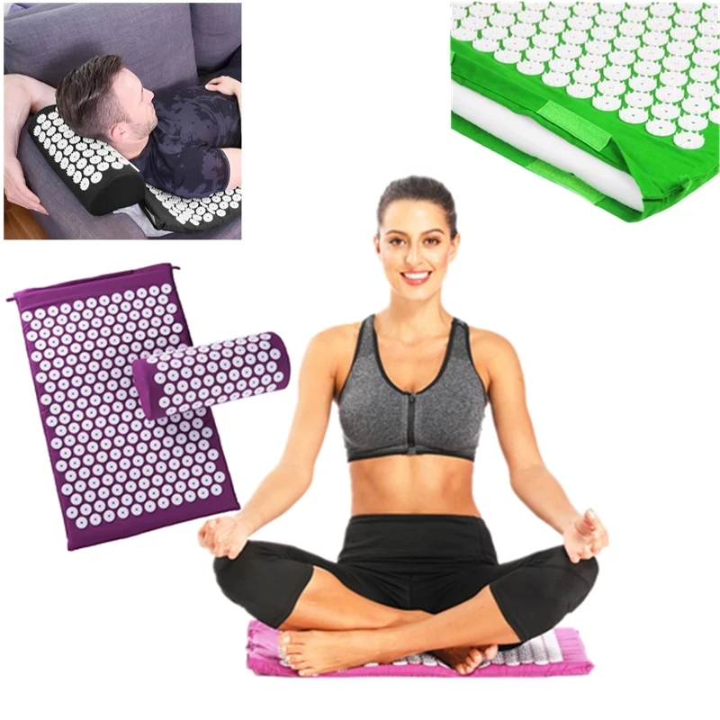 Massager Cushion Relieve Stress Back Body Yoga Mat Acupressure Pain Spike Mat Acupuncture mat Yoga Massager pad