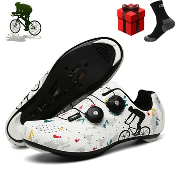 Zapatillas de ciclismo ultraligeras para hombre, zapatos para Bicicleta de montaña, con autosujeción, profesionales, 2021