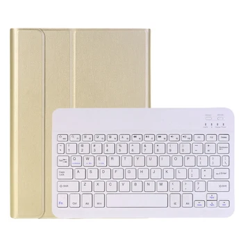 

Keyboard Case for IPad 2019 10.2 inch - Stand Cover with netically Detachable Wireless Bluetooth Keyboard, Gold