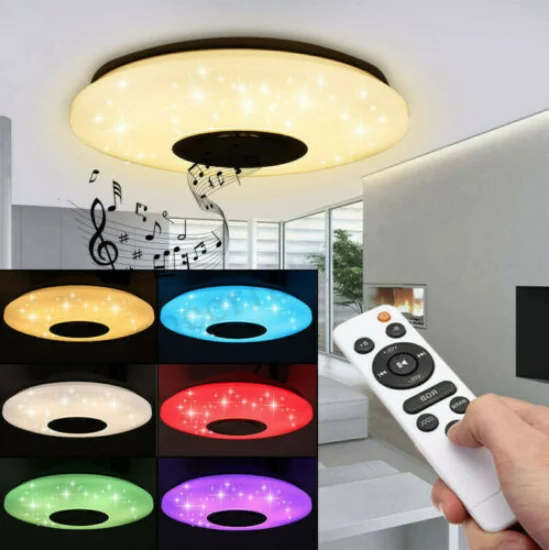 60W светодиодный Altavoz Bluetooth монтажный адаптер empotrado Lámpara de techo con lámpara empo